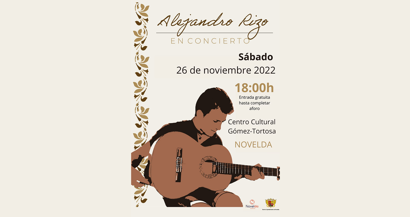 Alejandro Rizo, en concierto en el Gómez-Tortosa - Novelda Digital